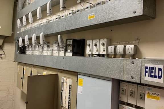 Finished electrical installation detail